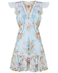 CAMILLA - Ruffled-Sleeve Mini Dress - Lyst