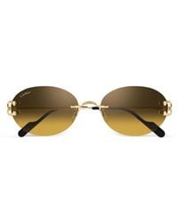 Cartier - Rimless Oval-Frame Sunglasses - Lyst