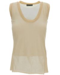 DURAZZI MILANO - Top Met Diepe Ronde Hals - Lyst