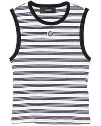 Amiri - Striped Ribbed-Knit Tank Top - Lyst