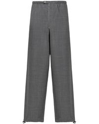 Prada - Virgin Wool Straight Pants - Lyst