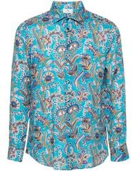 Etro - Floral-Print Linen Shirt - Lyst