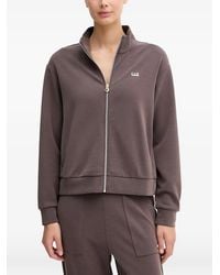 EA7 - Zip-up Logo-plaque Sweatshirt - Lyst