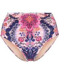 Zimmermann - Laurel Floral-print Bikini Bottoms - Lyst
