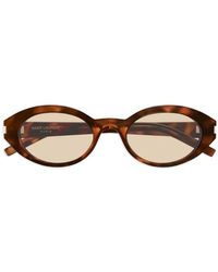 Saint Laurent - Oval-frame Sunglasses - Lyst