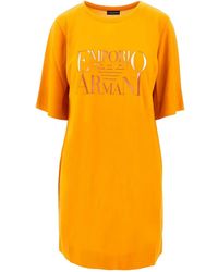 Emporio Armani - Kleid mit Logo-Print - Lyst