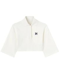 Palm Angels - POLO CROP CON LOGO - Lyst