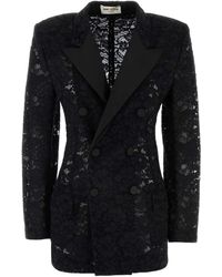 Saint Laurent - Smoking Blazer Met Dubbele Rij Knopen - Lyst