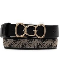 Guess - 4G Peony Logo-Plaque Reversible Belt - Lyst