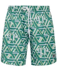 Philipp Plein - Short De Bain À Motif Monogrammé - Lyst
