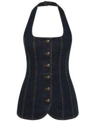 Rebecca Vallance - Button Halterneck Top - Lyst