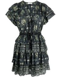 Ulla Johnson - Graphic-Print Short-Sleeve Mini Dress - Lyst