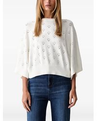 Twinset - Heart-Pointelle Raglan-Sleeve Sweater - Lyst
