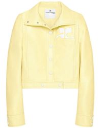 Courreges - Vinyl-Effect Cropped Jacket - Lyst