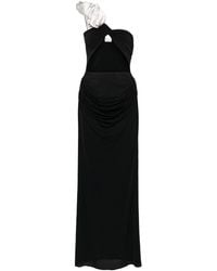 Magda Butrym - One-shoulder Silk Long Dress With Cut-out Detail - Lyst