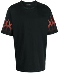 Vision Of Super - Flame-print Cotton T-shirt - Lyst