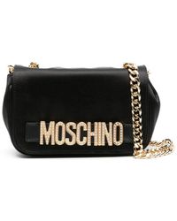 Moschino - Logo-lettering Satin Crossbody Bag - Lyst