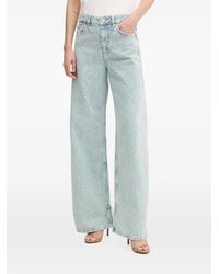 Sisley - Distressed Wide-Leg Jeans - Lyst