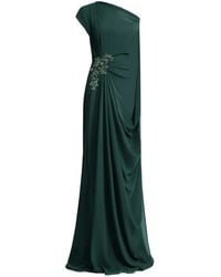 Gemy Maalouf - Draped Cape-Sleeve Gown - Lyst