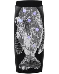 Ph5 - Reflective Fish-Intarsia Midi Skirt - Lyst