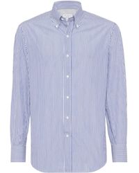 Brunello Cucinelli - Striped Cotton Shirt - Lyst
