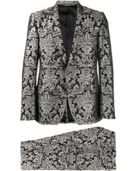 Dolce & Gabbana Floral Embroidered Two-piece Suit - Black
