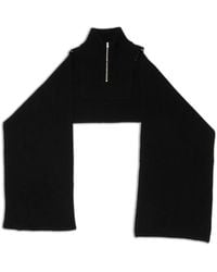 MM6 by Maison Margiela - Half-Zip Ribbed Scarf - Lyst