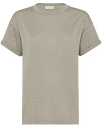 Brunello Cucinelli - T-shirt en maille métallisée - Lyst