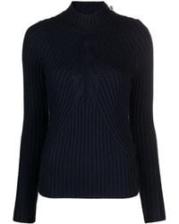 Liu Jo - Gerippter Pullover Mit Stehkragen - Lyst