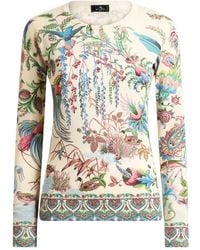 Etro - Pullover Aus Seide Und Kaschmir Mit Flora Und Fauna-Motiv - Lyst