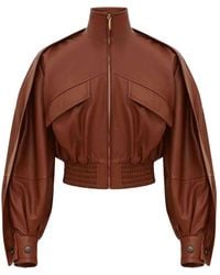 Zimmermann - Luna Leather Bomber Jacket - Lyst