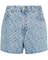 Gcds - Pantalones vaqueros cortos con monograma - Lyst