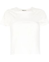 Cynthia Rowley - Punch-Hole Detailing Cotton T-Shirt - Lyst