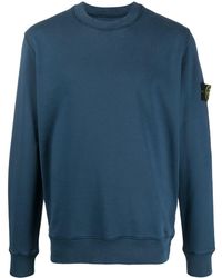 Stone Island Logo Long-sleeve Sweatshirt - Blue