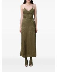 ARMANI EXCHANGE - Damask-Satin Maxi Dress - Lyst