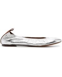 Lanvin - Metallic Leather Ballerina Flats - Lyst