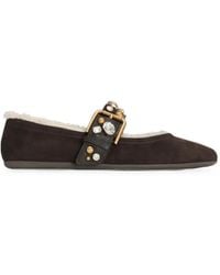 Dolce & Gabbana - Suede Ballet Flats With Embroidery - Lyst