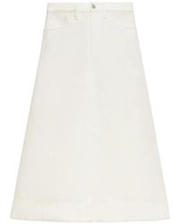 Marni - Denim Flared Midi Skirt - Lyst