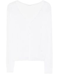 Roberto Collina - V-Neck Open-Knit Sweater - Lyst