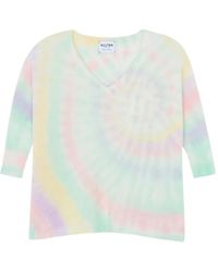 Kujten - Trui Met Tie-Dye Print En V-Hals - Lyst