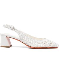 Santoni - Gewebte Slingback-Pumps - Lyst