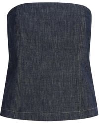 Brunello Cucinelli - Strapless Denim Top - Lyst
