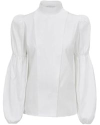 Violante Nessi - Rubens High-Neck Voluminous-Sleeves Blouse - Lyst