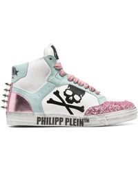 Philipp Plein - Glitter Retrokickz Tm Leather Sneakers - Lyst
