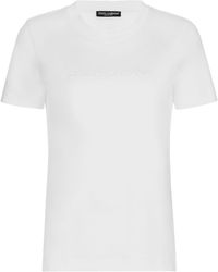 Dolce & Gabbana - T-shirt en coton à logo embossé - Lyst