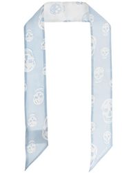 McQueen - Foulard Con Stampa Teschio - Lyst