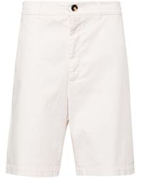 Brunello Cucinelli - Neutral Cotton-blend Bermuda Shorts - Lyst