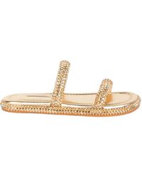 Casadei - Crystal-Embellished Double-Strap Sandals - Lyst