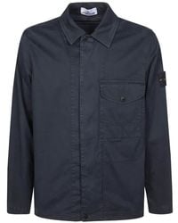 Stone Island - Logo-Patch Shirt Jacket - Lyst