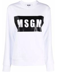 MSGM - Logo-Print Cotton Sweatshirt - Lyst